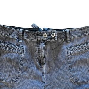Next Gray Jeans with Subtle Vertical Striping and Worn-In Look